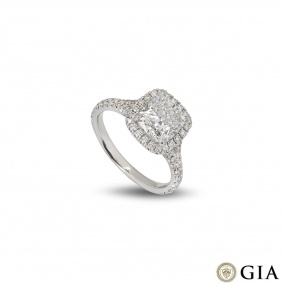 White Gold Cushion Cut Diamond Ring 2.14ct F/VS1